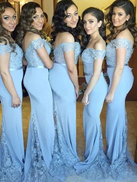 sky blue dress bridesmaid