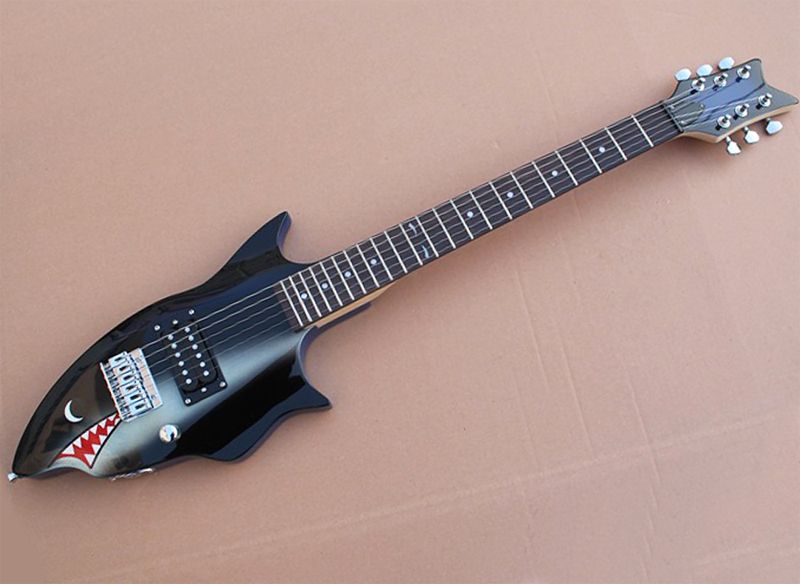 Black Shark Mini Travel / eléctrica para niños con 242 trastes, de palisandro, ser personalizado como solicitud