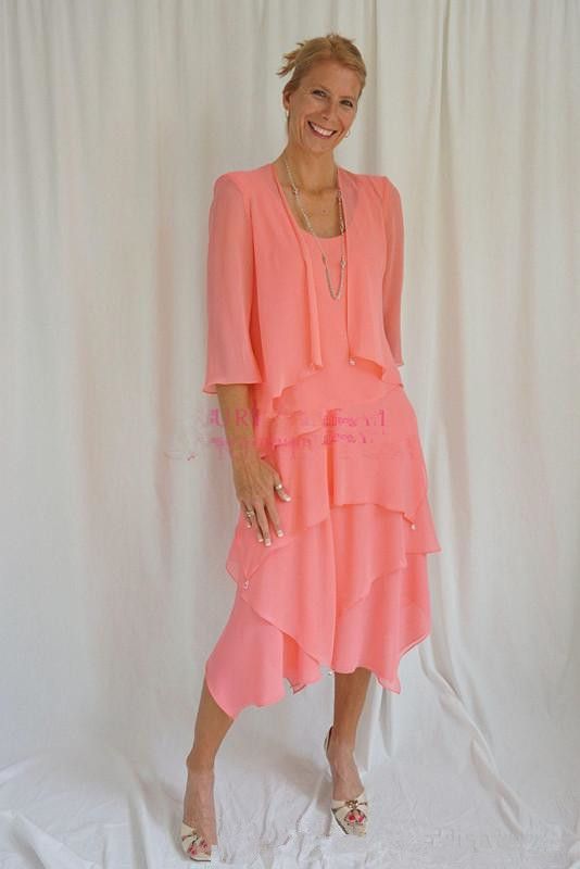 coral mother of the bride dress