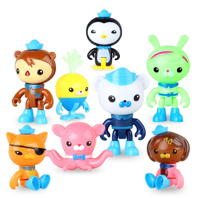 8pcs Lot The Octonauts Action Figure Kwazii Cat Peso Penguin Toys For Boys Cake Decoration Captain Model Birthday Gifts
