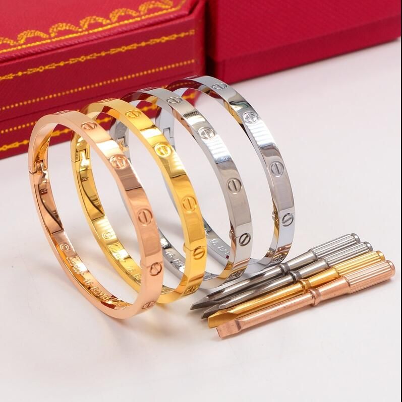 Cartier Love Tassiz Bileklik Gold Sari Renk 316 L Paslanmaz
