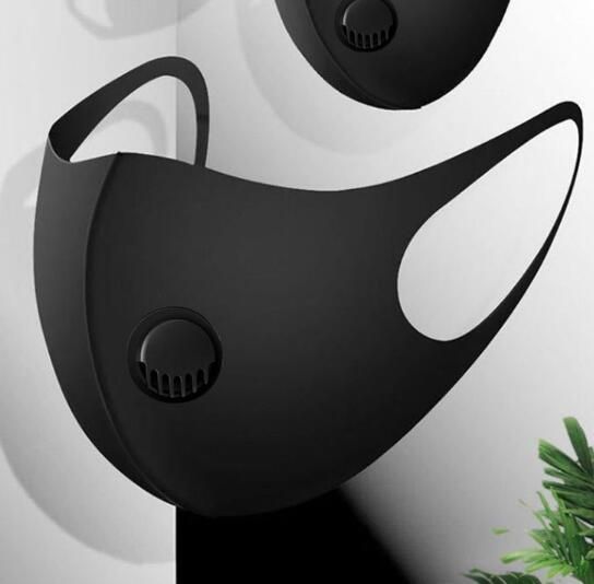 2020 Ice Silk Face Mask With Breathing Valve Washable Mask Reusable