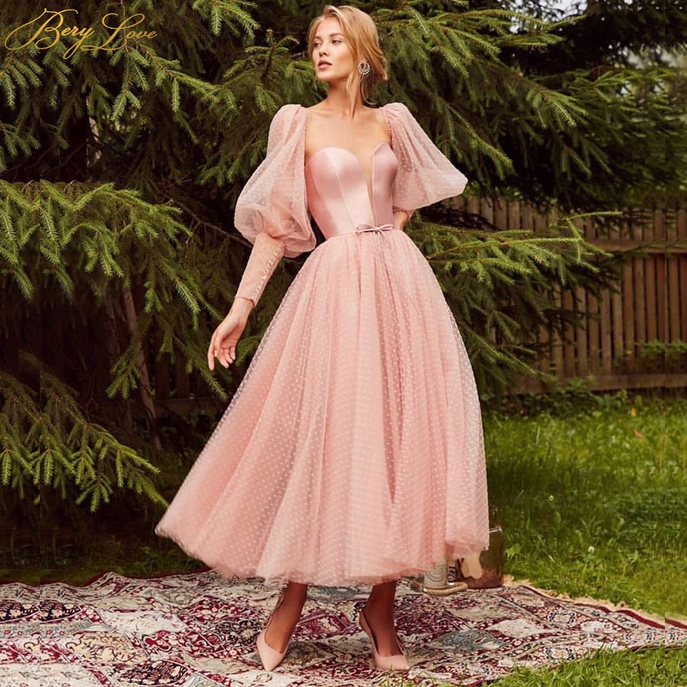 Pink Puffy Prom Graduation Dresses Dot 