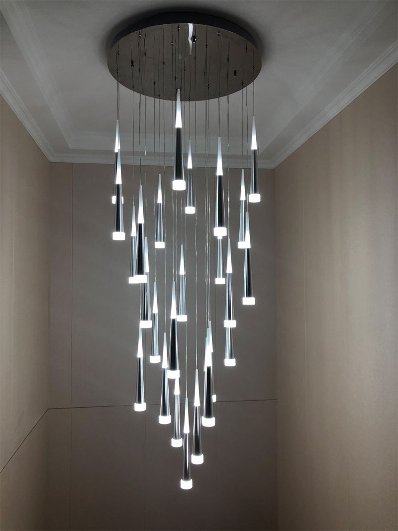 Modern Staircase Chandelier Ceiling Interior Lighting Long Stair