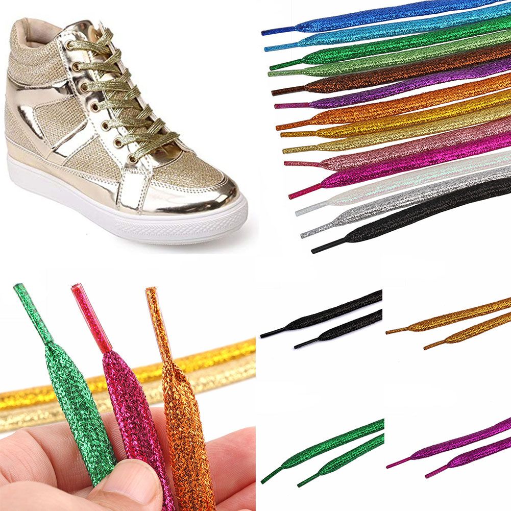 2020 Colorful Shoelaces Of Sneakers Metallic Glitter Shiny