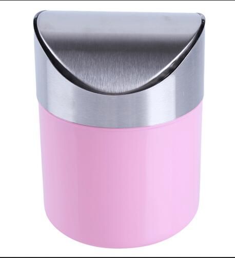 2019 Popular Mini Stainless Steel Desk Trash Bin Countertop Waste