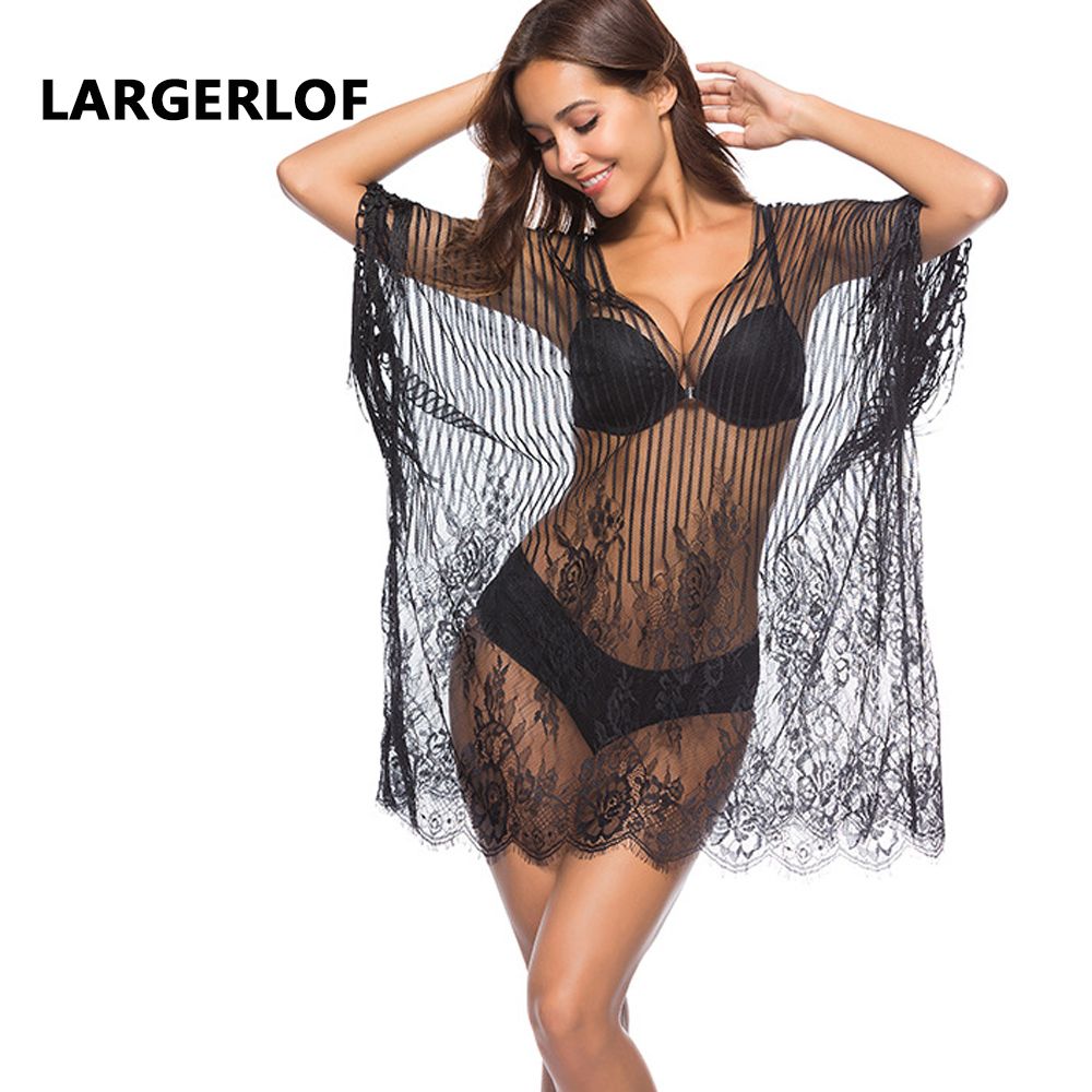 black net swimsuit cover up