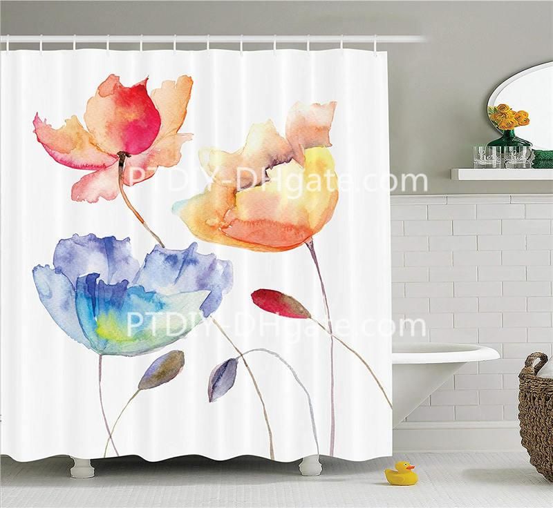 Acquista Fai Da Te Professionale Unico Fiore Acquerello Decorare Tenda Da Doccia Set Fiori Estivi In Stile Retro Effetto Della Pittura La Natura E Unarte Di Benedizione A 19 18 Dal Ptdiy2