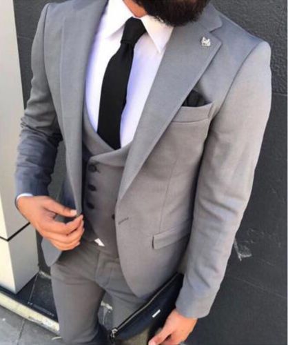 Acheter 2019 Hommes De Tabagisme Gris Mariage Meilleur Homme Meilleur Costume Des Hommes 3 Pièces Parti Slim Fit Robe Robe De Mode Tendance Nouveaux