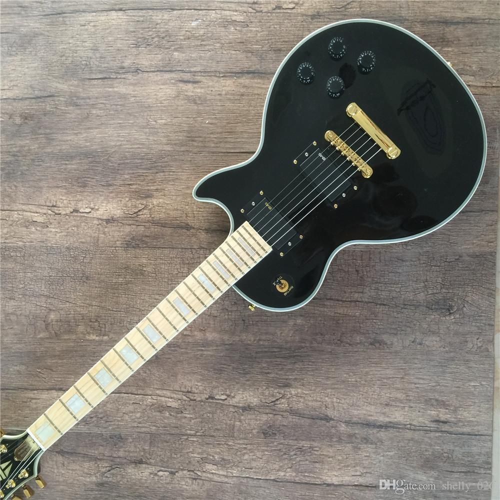 Custom Shop 1958 Reissue Dual P 90 Pickups Black Electric Guitar
