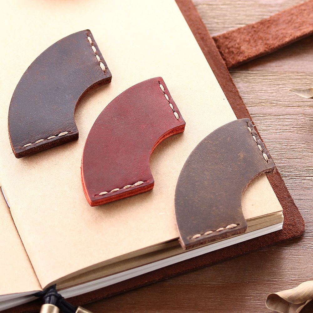 Handmade Real Leather Bookmark Office School Bookmarks Genuine Leather