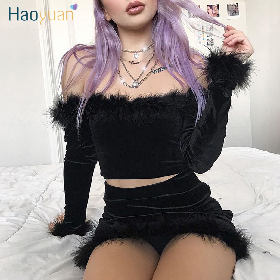 black two piece set festival