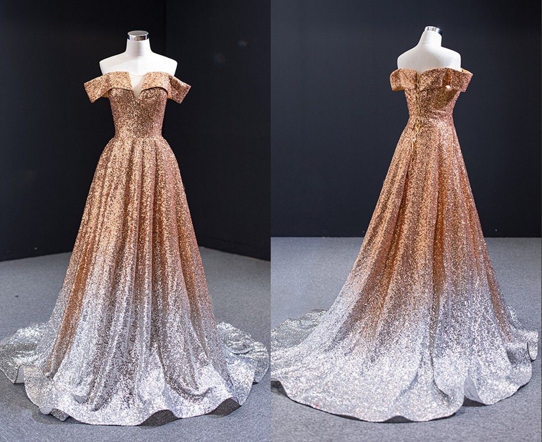 rose gold ombre dress