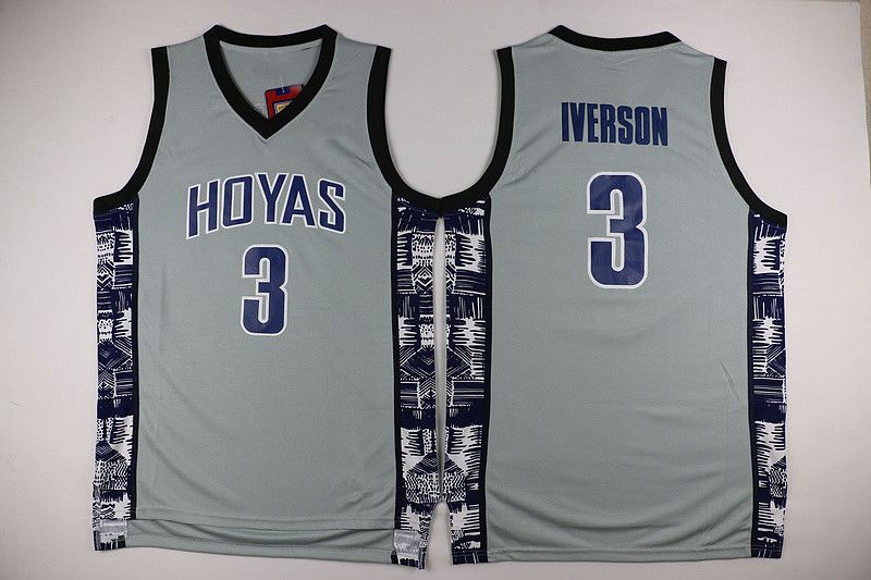 2021 Hoyas College 3 AI Jersey University Tean Black Blue