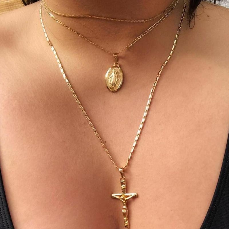 Fashion Simple Gold Silver Small Cross 