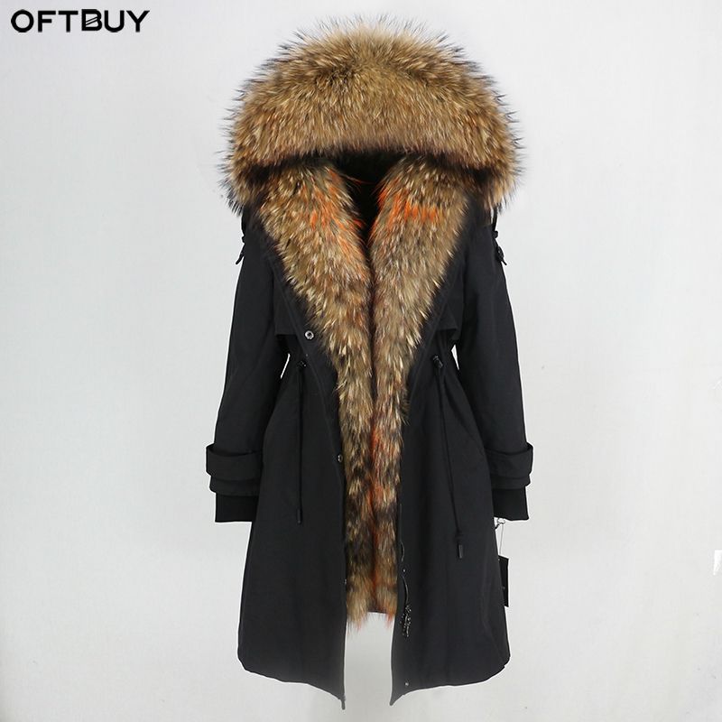 Oftbuy Waterproof Parka 2019 Real Fur Coat Winter Jacket