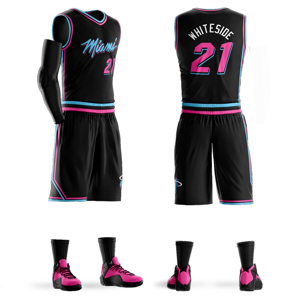 pink and black basketball jersey