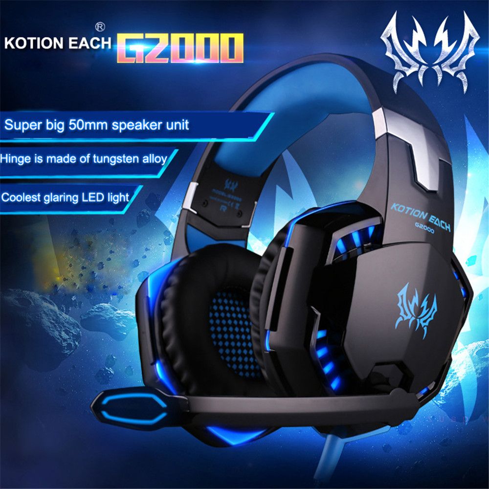 naaimachine Mus Marty Fielding KOTION EACH G2000/G9000/G1000/G4000 Gaming Headsets Big Headphones with  Light Mic Stereo Earphones Deep Bass for PC Computer Gamer PS4