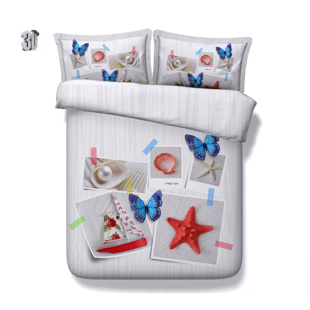 150x200cm Starfish Bedspread Girls Duvet Cover Bedding Set With 2