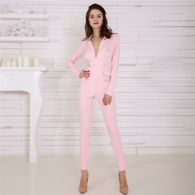 pink satin jumpsuit