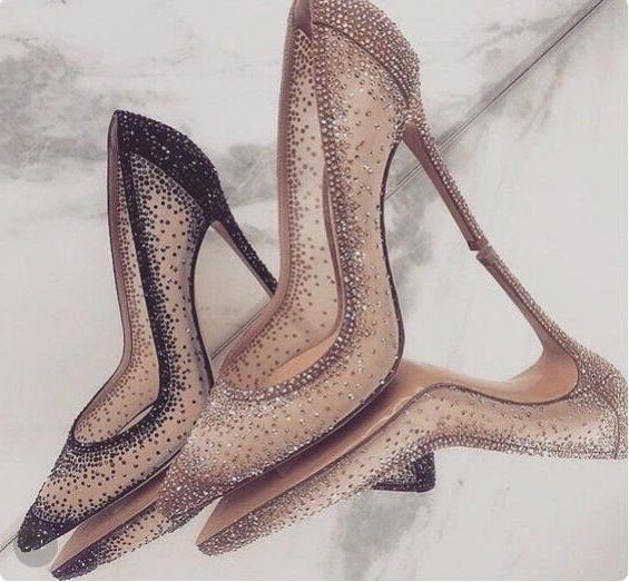 bronze rhinestone shoes