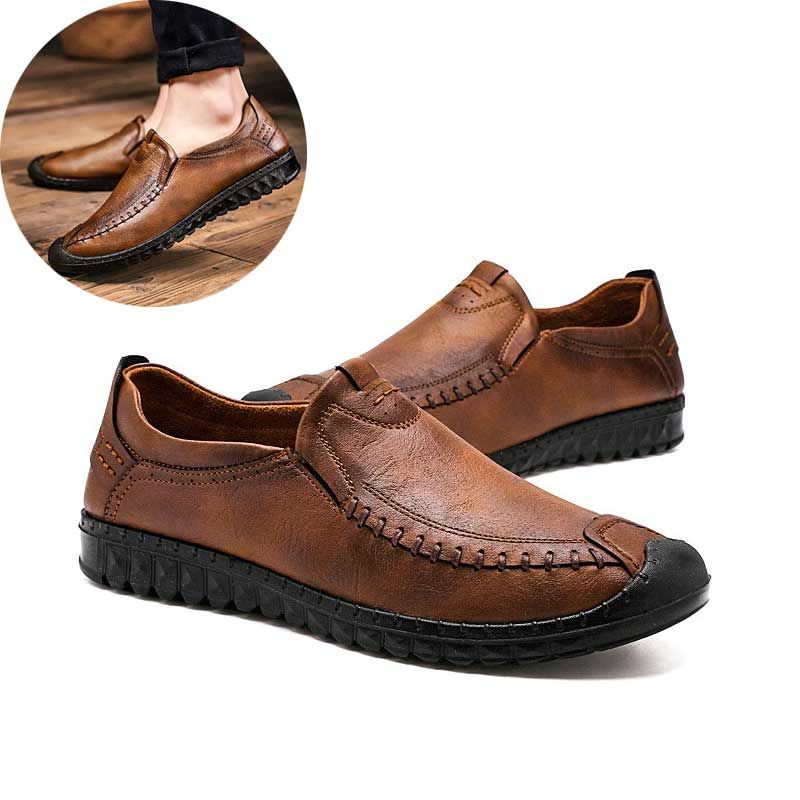 casual leather loafers