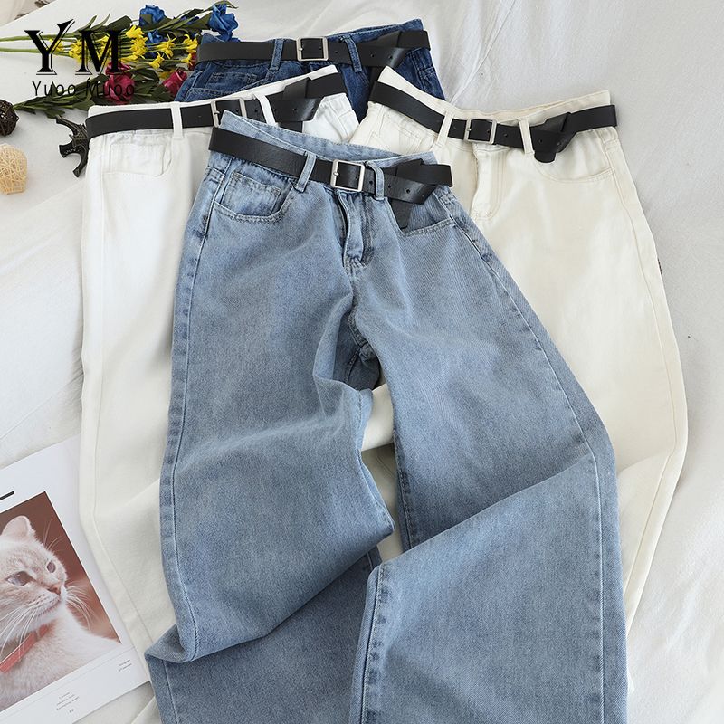 Vintage suave al por mayor de de moda pierna ancha jeans para mujeres de cintura