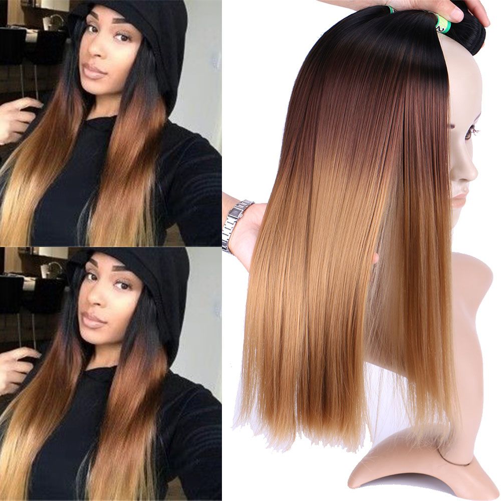 synthetic straight hair weave