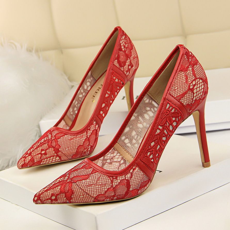 new Womens Lace Floral Mesh Ankle Boots Kitten Mid heels Party Dress Pumps Shoes