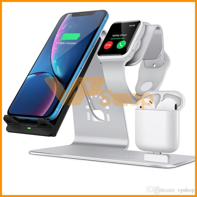 Compra H05 QI Soporte De Cargador Inalámbrico Para IPhone 3 En 1 Base De  Carga Inalámbrica Para Apple AirPods Teléfono Móvil Reloj Auricular Soporte  De Carga Montaje Barato | Entrega Rápida Y