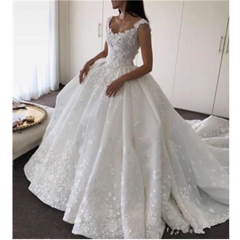 v neck princess wedding dress