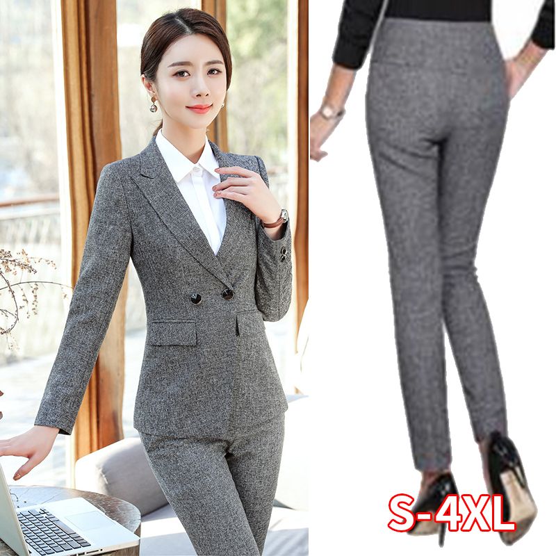 Trajes de mujer Blazers Formal Mujeres Blazer Set Lady Work Trabajo Uniformes Chaquetas