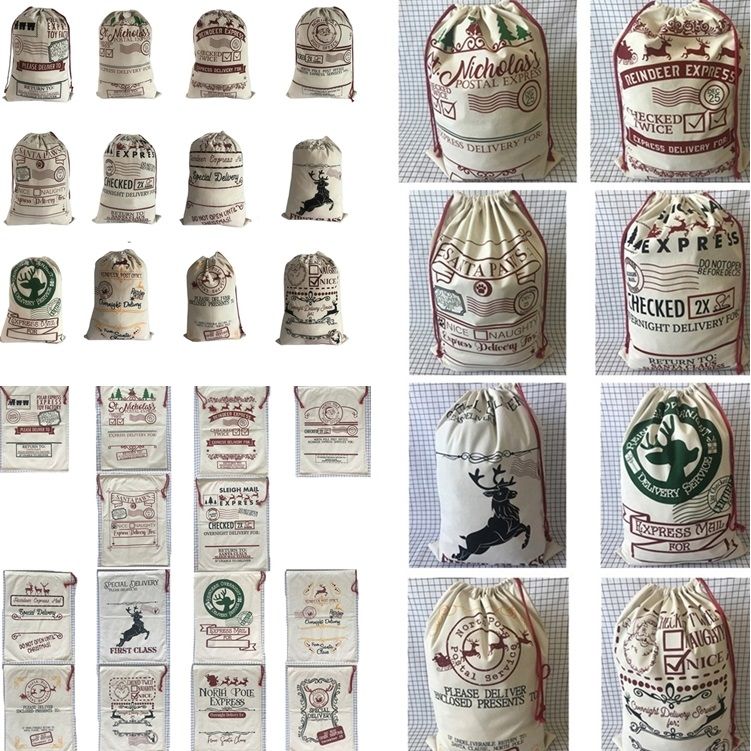 New Cotton Drawstring Bags Cloth Bag Storage Bag Christmas Bags