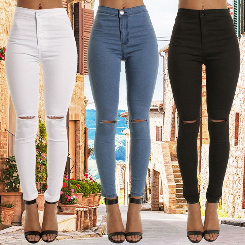 Compra Jeans Para Mujer 2021 Primavera Mujeres Alta Cintura Alta Skinny  Fashion Hole Girls Vintage Chicas Delgadas Pantalones De Lápiz De Mezclilla  Barato | Entrega Rápida Y Calidad | Es.Dhgate