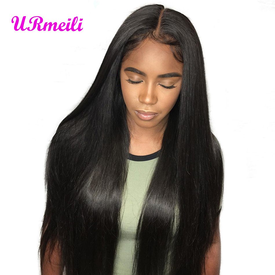 360 Lace Frontal Wig With Bangs Malaysian Straight Lace Front
