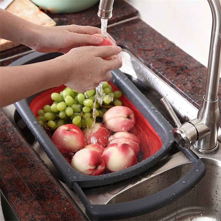 Collapsible Kitchen Colander Foldable Strainer Folding Drain Baskets