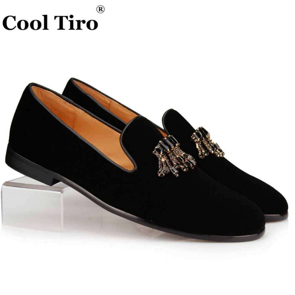 black velour loafers