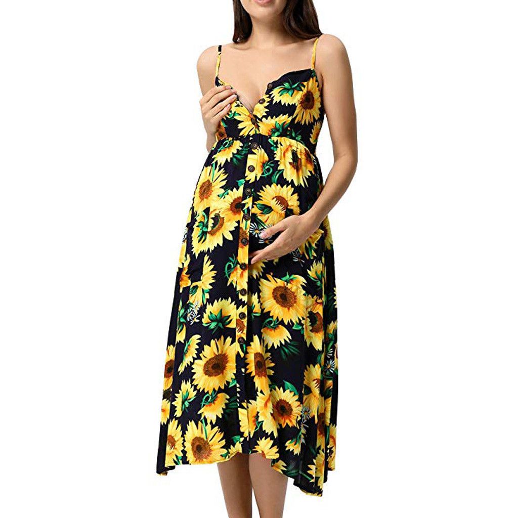Compra Vestidos De Maternidad De Verano Elegante Girasol Bolsillo Casual  Vestido De Enfermería Cómoda Modis Ropa Embarazada Vetement Femme 19may14  Barato | Entrega Rápida Y Calidad | Es.Dhgate