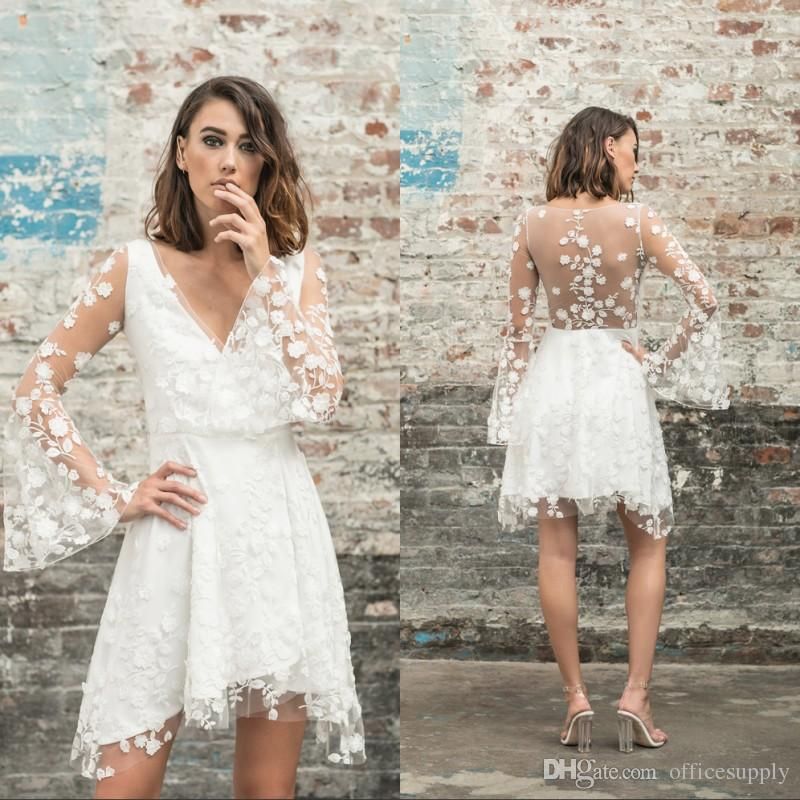 vestido de noiva renda curto