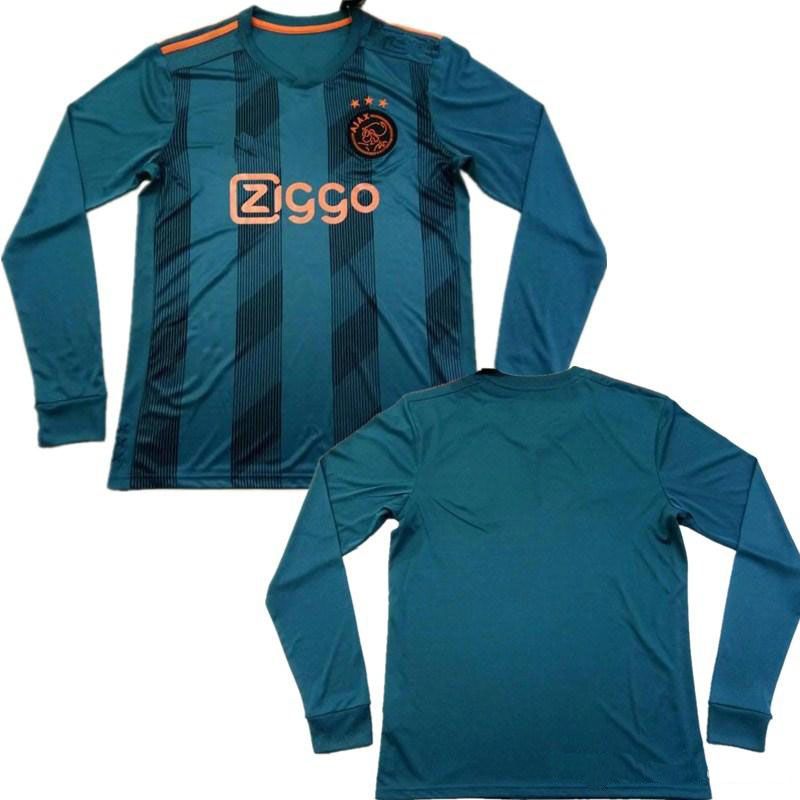Ajax Away Long Sleeve Green Soccer 