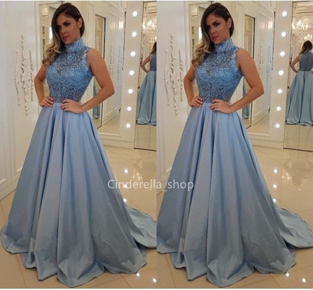 high neck prom dress
