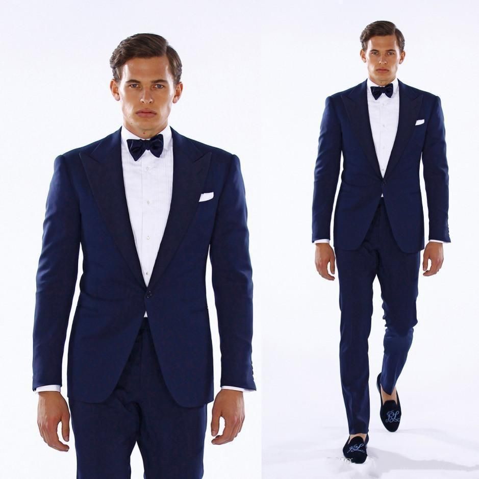 Acquistare Smoking Da Uomo Di Colore Blu Navy Con Spalline Spose Groomsmen  Smoking Uomo Popolare Giacca Blazer Vestito Da 2 Pezzi Eccellente Giacca +  Pantaloni + Cravatta 1304 Economico | Consegna Veloce E Qualità | It.Dhgate