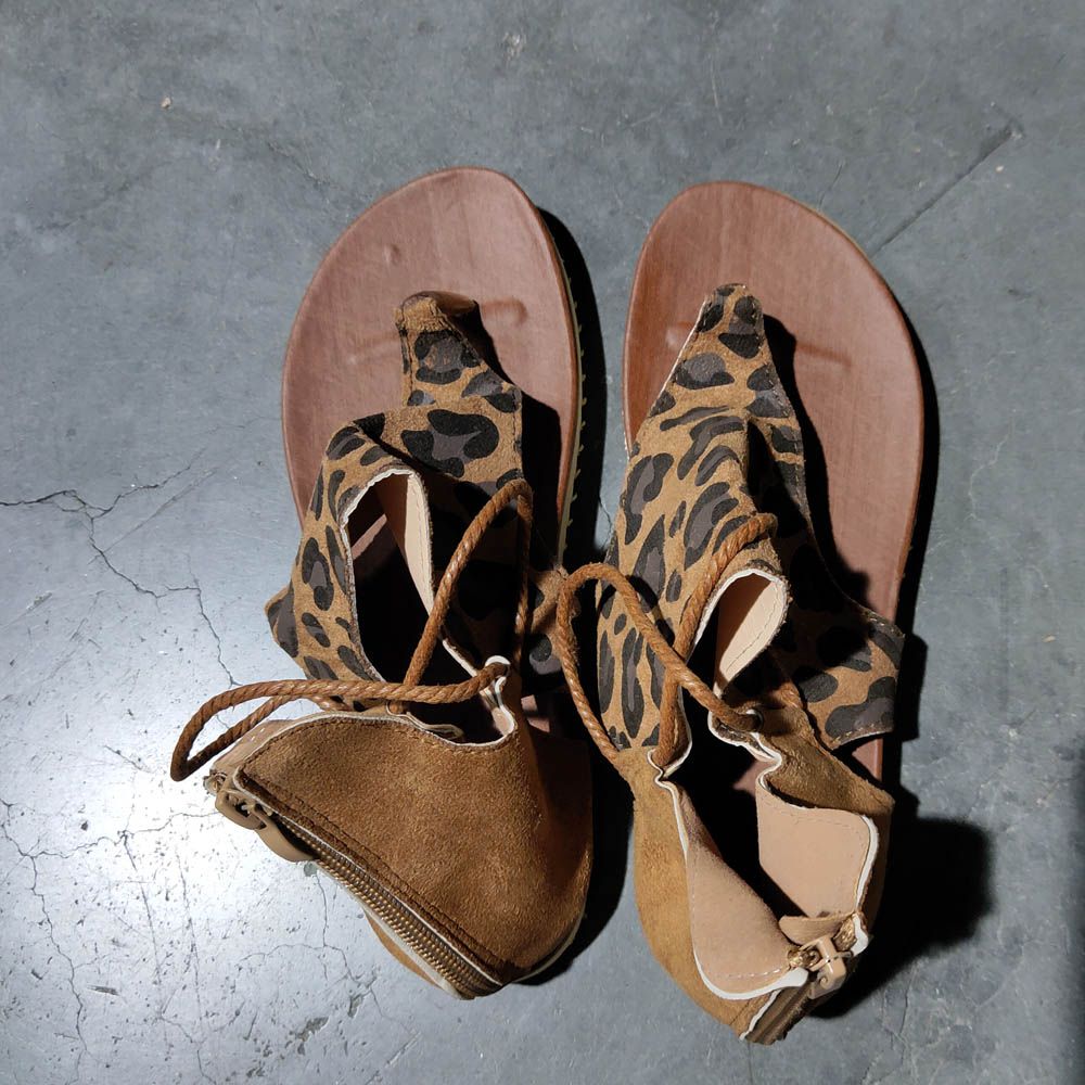 zebra print flat sandals