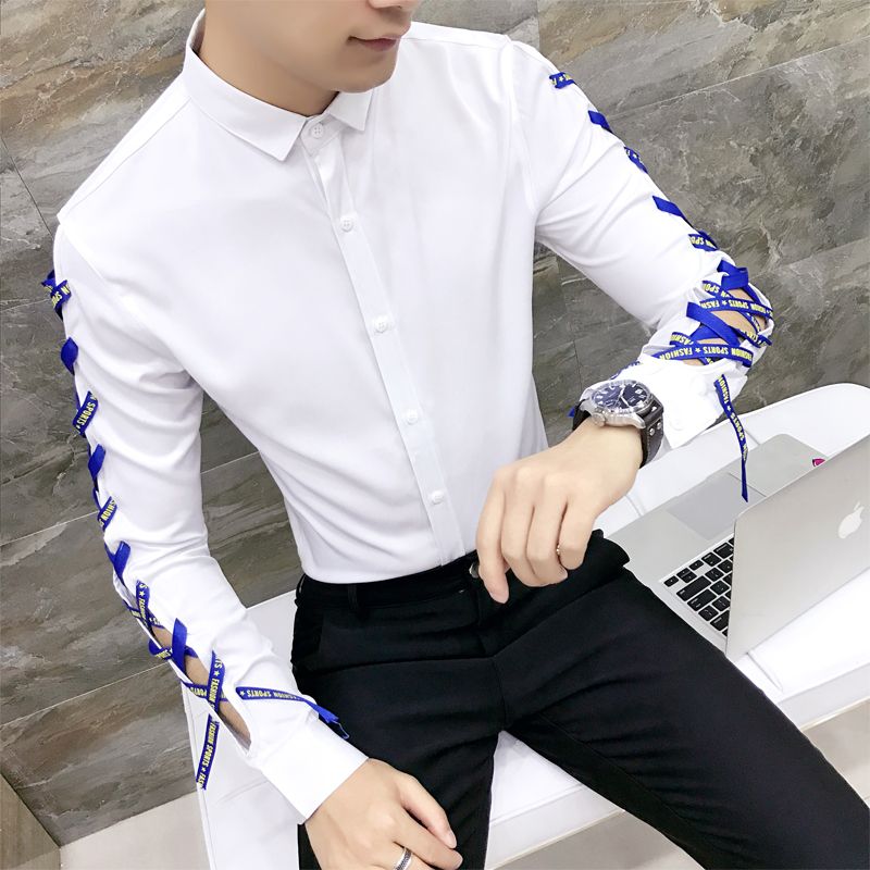 Hombre Moda Personalidad Casual Slim Fit Long Slee Hombre Moda Personalidad Casual Slim Fit Long Slee