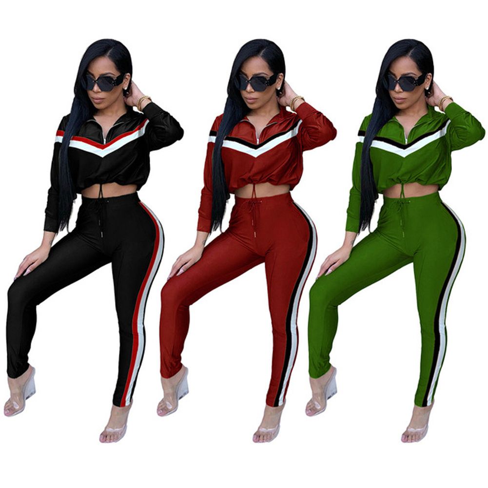 Compra Conjuntos De Dos Piezas Chándal Moda Para Mujer Trajes De Sudor  Completos Manga Larga Crop Top + Pantalones Pitillo De Cintura Alta Trajes  Trajes Barato | Entrega Rápida Y Calidad | Es.Dhgate