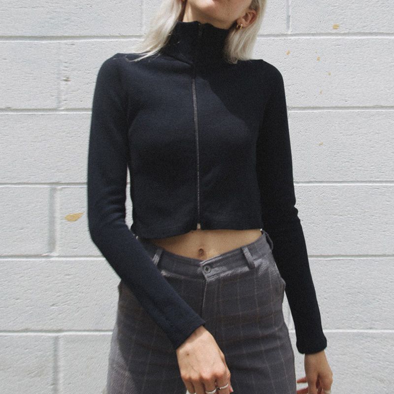 zipper up turtleneck