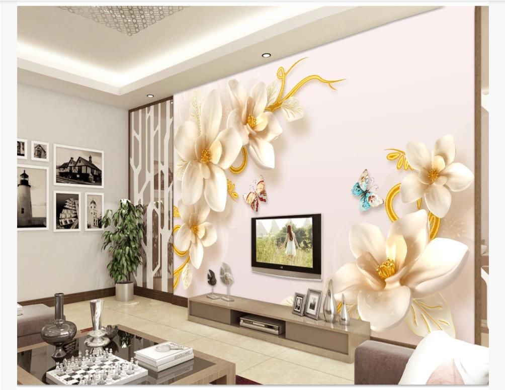 Customized 3d silk photo murals wallpaper 3D three-dimensional embossed jewelry flowers simple European TV background wall paper for walls Customized 3d silk photo murals wallpaper 3D three-dimensional embossed jewelry flowers simple European TV background wall paper for walls