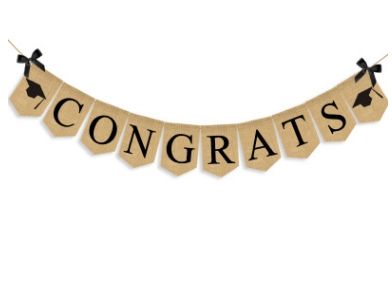 2020 Congrats Grad Banners Linen Hanging Flags Vintage Pennant