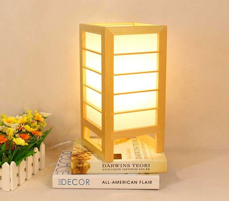 2020 Simple Japanese Style Table Lamp Wood Art Desk Light Study