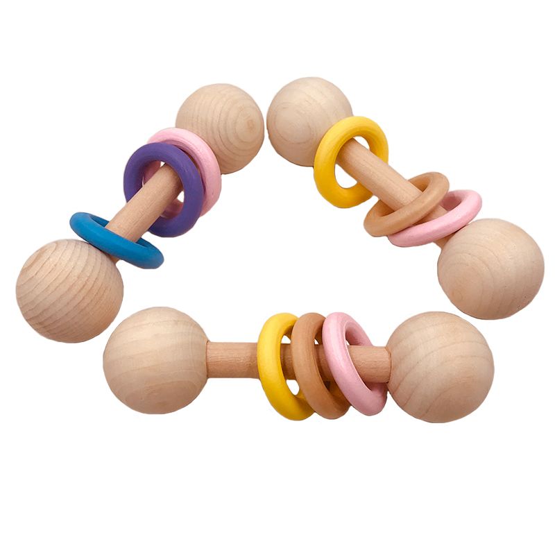 wooden teething rattle